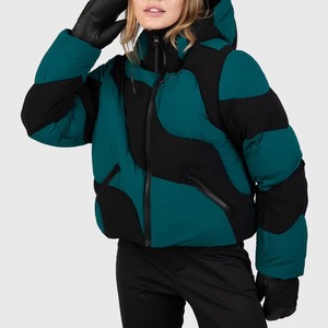 Chaqueta Acolchada con Bloques de Color para Mujer, con Capucha, Cierre de Cremallera, Cálida para Invierno, Manga Larga, Largo Regular, Diseño en Contraste - Product Image 6