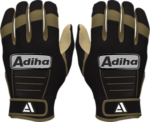 Adiha Impex Premium Quality Leather Baseball Batting Glove Light weight Durable Soft Premium Quality Leather Anti-Slip Hook Look - Product Image 1