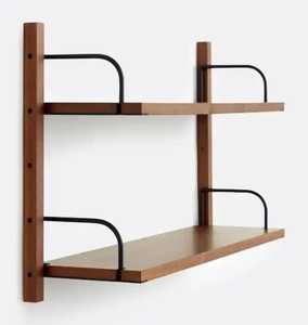Industrial Reclaimed Wood Floating <b>Shelf</b> Iron L Bracket Support Rustic Barn Timber <b>Wall</b> <b>Mounted</b> Storage Ledge - Product Image 3