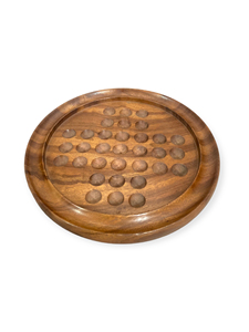 Jeu de labyrinthe en bois naturel artisanal de 6 pouces avec boule en acier, jeu de table classique pour le divertissement familial en intérieur - Product Image 1