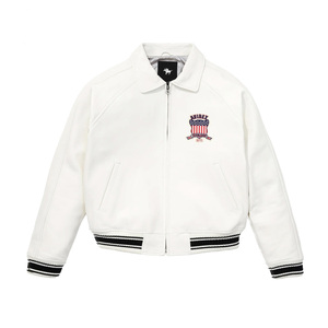Veste d'hiver en toile et cuir Avirex pour homme, taille personnalisée, noire, col montant, écologique, imperméable et respirante, best-seller - Product Image 4