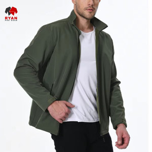 แจ็คเก็ตซอฟต์เชลล์ดีไซน์พิเศษสำหรับผู้ชาย ยี่ห้อ Ryan Pro Gear แบบซิป พร้อมโลโก้สั่งทำได้ ทรงปกติ สีพื้น - Product Image 2