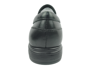 Mocassins en cuir noir pour hommes, à enfiler, bout rond, semelle intermédiaire EVA amortie, semelle extérieure en caoutchouc, toutes saisons, doublure en microfibre, chaussures décontractées - Product Image 3