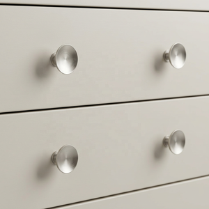 Poignées de meuble rondes modernes en laiton, design classique, nickel poli, pour tiroirs de commode - Product Image 6