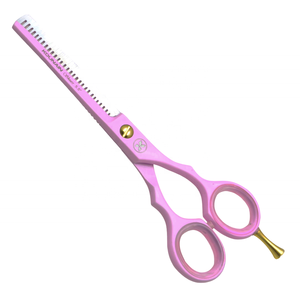 KOUNAIN profesional 5,5 6,0 pulgadas bebé rosa pelo recto adelgazamiento tijeras de acero inoxidable estudiante salón tijeras con punta roma - Product Image 1
