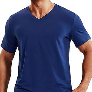 Vêtements de sport personnalisés pour hommes |   T-shirt de performance premium bleu marine uni en mélange polyester/coton à col rond |   Séchage rapide, écologique - Product Image 2
