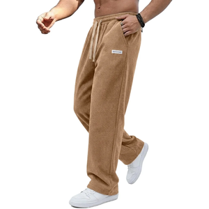 Pantalones Casuales de Lona para Hombre, con Cordón Ajustable, Cintura Elástica, Rectos, Holgados, para Gimnasio, Jogging, Resistentes al Viento y Transpirables - Product Image 3