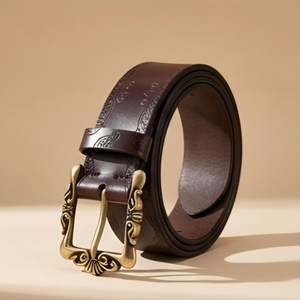 Cinturón de Cuero Genuino de 1.5 Pulgadas con Logotipo Personalizado, Correa con Hebilla de Bloqueo Automático, Producto Personalizable - Product Image 2