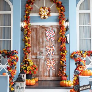 4 Rouleaux de 20 mètres de rubans de Thanksgiving Automne Filaire Bord Citrouille Feuille d'érable Conception de camion Modèle de fête décoratif sur le thème de l'automne - Product Image 6