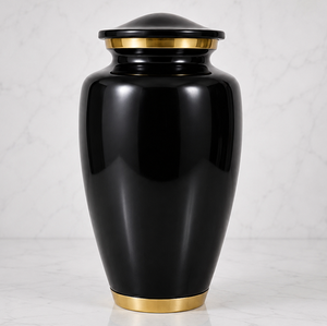 Urna Funeraria de Esmalte Personalizable de Estilo Americano en Color Blanco Plateado con Adhesivo para Imagen Conmemorativa para Guardar Cenizas Humanas - Product Image 3