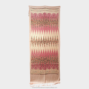 Black <b>Pashmina</b> Shawl with Gold Embroidered Lattice Border Design for Women Wedding Party Wear - Product Image 2