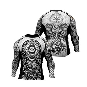 เสื้อรัดกล้ามเนื้อแขนสั้นสำหรับผู้ชาย Panda Fighter สำหรับ MMA ยิวยิตสู BJJ แกรปลิ่ง เสื้อชั้นในสำหรับต่อสู้ COMPRESSION WEAR - Product Image 1