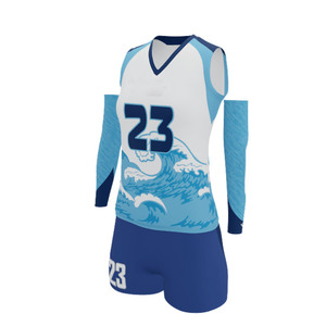 Conjunto de Uniforme de Voleibol para Mujer, Sublimado Personalizado al por Mayor, Mangas Largas, Transpirable, Proveedor OEM ODM - Product Image 3