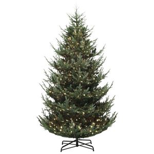 Albero di Natale Artificiale Realistico 9 Piedi (270 cm) con Supporto in Metallo, PVC Pieghevole, Decorato, Lussuoso, Tipo Pino - Product Image 1