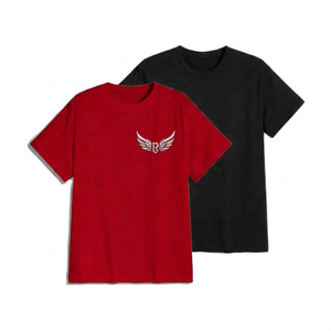 Men's Cotton Short Sleeve <b>T</b>-<b>Shirt</b> With Wing Logo O-Neck Casual Regular Fit White <b>Black</b> - Product Image 6