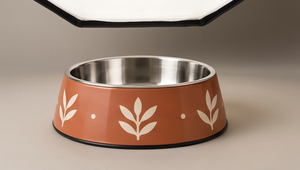 Bol pour animaux de compagnie en acier inoxydable émaillé couleur terre, durable, pour chien et chat, avec fond antidérapant en caoutchouc, gamelle d'alimentation OEM - Product Image 5