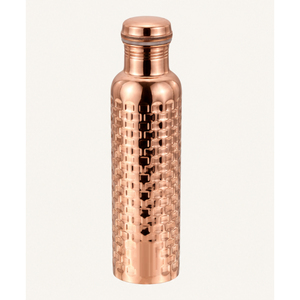 Botella de Cobre Puro Texturizada Hecha a Mano, Venta al por Mayor, Ecológica, Reutilizable, con Logotipo Personalizado, en Oferta - Product Image 1