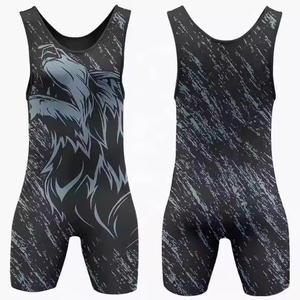 High Quality Quick Dry Breathable 100% Polyester Design Sleeveless O <b>Neck</b> Hot Sale Design Men Wear Wrestling Singlet - Product Image 2