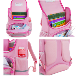 กระเป๋าเป้สะพายหลังแฟชั่นลายเมฆสีชมพูสำหรับเด็กผู้หญิงพร้อมช่องใส่ของหลายช่องและซิปปิด ดีไซน์ซอฟท์แบ็คขนาด 15 นิ้ว - Product Image 5
