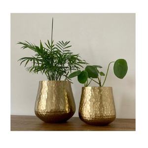 Jardinière de fleurs au design martelé unique pour salon et chambre à coucher, jardinière artificielle et en métal véritable, espace de vie, décor de balcon - Product Image 5