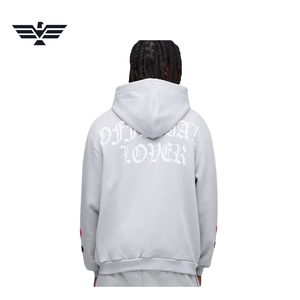 Men's Grey Anti-Pilling Polyester/Cotton <b>Zip</b> <b>up</b> <b>Hoodie</b> with <b>Skeleton</b> Ribcage and Broken Heart Print Streetwear Sweatshirt - Product Image 5