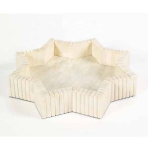 Hot Selling Hexagonal Design Bone Inlay Cream Color 35x35x5cm Handcrafted Serving Tray <b>Table</b> Top Decorative Wholesale Price - Product Image 3