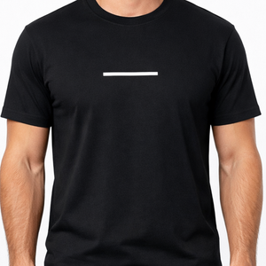 Camiseta Negra para Hombre OEM |   Impresión gráfica minimalista de líneas horizontales |   Camiseta premium de manga corta estilo streetwear - Product Image 2