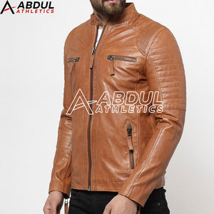 Veste d'hiver classique en cuir avec doublure douce, fermeture éclair, veste tendance pour le streetwear, les activités de plein air et l'exportation - Product Image 2
