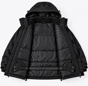 Veste et pantalon de ski/snowboard pour homme de qualité supérieure, en Polartec noir, à capuche, 2 pièces, fermeture éclair, cargo, anti-UV, léger - Product Image 4