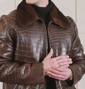 Premium Python Print <b>Leather</b> <b>Jacket</b> Men Motorcycle Biker OEM ODM Manufacturer Sample Service Available Factory - Product Image 1
