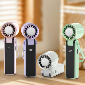 Ventilateur portable sans pales à 5 vitesses, rechargeable par USB, avec affichage numérique, pliable, à suspendre au cou, pour extérieur - Product Image 6