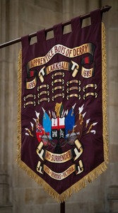 Custom Printed Ceremonial and Fraternal <b>Banner</b> - Apprentice Boys of Derry Larkhall Design with Gold Tassels and Hanging Tabs - Product Image 5