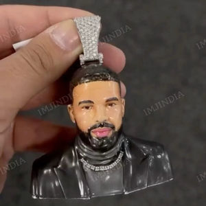 Colgante Personalizado con Letra 'HC', Moissanita Real VVS1 D, Engaste de Diamantes, Colgante Iced Out, Collar con Colgante para Hombre - Product Image 1