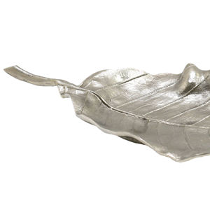 Nuevo Plato de Aluminio Hecho a Mano con Forma de Hoja, Plateado Brillante, para Servir Frutas y Otros Alimentos - Product Image 3