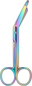 Ciseaux à pansements multicolores 5,5 pouces, ciseaux chirurgicaux incurvés en acier inoxydable, ciseaux de coupe pour pansements médicaux, outils d'infirmière OEM - Product Image 1