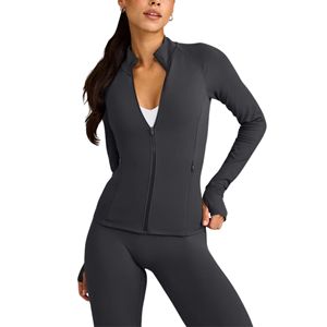 Veste de sport slim pour femme, entièrement zippée, avec passe-pouces, pour la course, le yoga et l'entraînement, respirante, haut de gamme, du fabricant - Product Image 1
