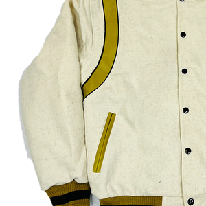 Chaqueta Universitaria Letterman de la Fraternidad APA para Hombre, de Lana y Cuero, con Bordado Personalizado y Cintas, Estilo Griego Universitario, OEM, Resistente al Viento - Product Image 3