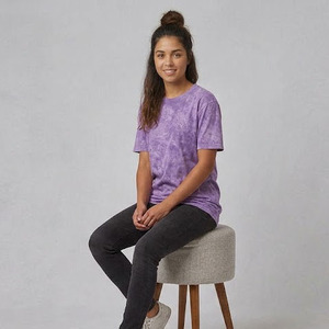 Women Acid Wash Vintage Style Short Sleeve Casual Loose Fit Cotton T-Shirt Ladies Streetwear Crew Neck Baggy Acid Wash T Shirt - Product Image 5