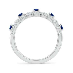 Bague en or massif 14 carats inspirée de l'Art Déco, saphir, filigrane large, faite à la main, bijoux fins personnalisés, pour mariage, fiançailles et occasions spéciales - Product Image 2