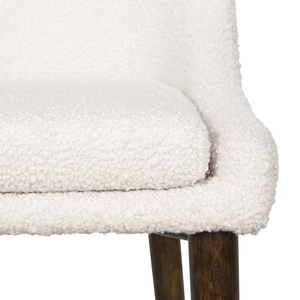 Chaise de salle à manger rembourrée moderne avec pieds en bois, tissu microfibre blanc, design contemporain, mobilier pour la maison - Product Image 5