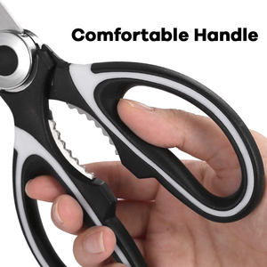 Hot bán siêu sắc nét đa chức năng thép không gỉ kéo nhà bếp nhiệm vụ nặng nề đen trắng thực phẩm Shears bìa cho nấu ăn - Product Image 4