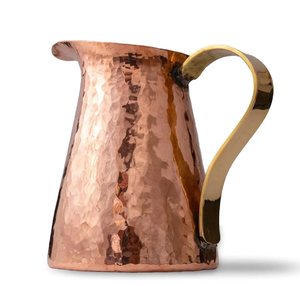 Jolie carafe en cuivre gravée, avec une magnifique poignée en laiton vintage et un couvercle assorti, disponible au prix de gros. - Product Image 5