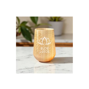 Vaso Ecológico de Bambú Natural Reutilizable, Estilo Vintage, Loto Azul, 500ml-1L, Hecho en Vietnam, para Hogar, Cafetería, Restaurante, Viajes, Venta al Por Mayor - Product Image 1
