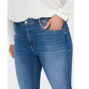 Jean évasé taille mi-haute pour femme, coupe bootcut, en denim bleu respirant et écologique, service OEM, multi-poches, grandes tailles - Product Image 5