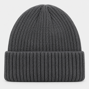 Bonnet en tricot côtelé gris anthracite de qualité supérieure avec logo SE personnalisé, chaud pour l'hiver, extensible, en acrylique et laine, vente en gros, OEM, ODM, unisexe - Product Image 4