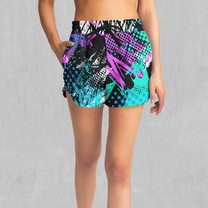 Shorts de sport légers pour femmes, taille haute, respirants, séchage rapide, personnalisables, beige, pour fitness, course à pied, entraînement, plage, sublimation - Product Image 1