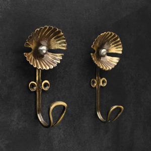 Vintage Brass <b>Wall</b> Hooks For Entryway Organization Decorative Hanging Storage Solution Home Bathroom Bedroom Accessories - Product Image 1