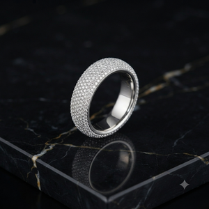 Trendy Fine Design Custom 925 Sterling <b>Silver</b> Moissanite Diamond Studded Unisex Wedding Band Unique Luxury Full Eternity <b>Rings</b> - Product Image 6