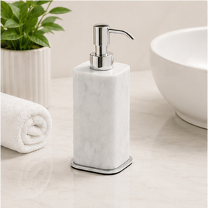 Dispensador de Jabón de Mármol Blanco Natural con Diseño Maravilloso, Botella de Jabón Líquido con Bomba de Acero Inoxidable para Hotel de 5 Estrellas - Product Image 2