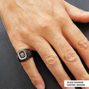 แหวนเมสัน BOJ รุ่น 029 แหวนสั่งทำพิเศษสำหรับทุกเพศ แหวนตราประทับฟรีเมสันแบบปรับแต่งได้ แหวนตราประทับมาสเตอร์เมสันเท็กซัส ฮิปฮอป สีเงิน ราคาประหยัด - Product Image 6